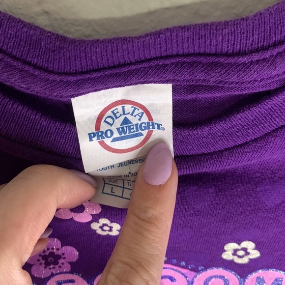 Delta Pro Weight Purple Welcome to Fabulous Las Vegas Short Sleeve T Shirt Sz L - Picture 7 of 8